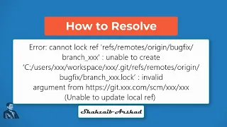 How to resove issue of Error cannot lock ref branch unable to create