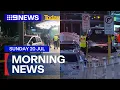 Download Lagu Vehicle strikes crowd outside LA nightclub; Motorcyclist dies in police chase | 9 News Australia