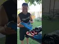 That boy who used to go to school with broken sandals now has plenty of shoes.