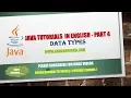 java tutorials in english part 4 data types