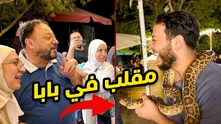 هروب بابا من المكان بعد رؤية الأفعى 🐍 | ليش خافت راية ؟