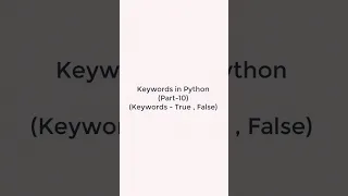 How to implement Keyword True and False in Python
