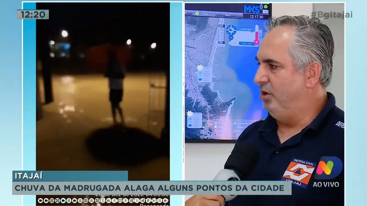 Chuva da madrugada alaga alguns pontos na cidade de Itajaí