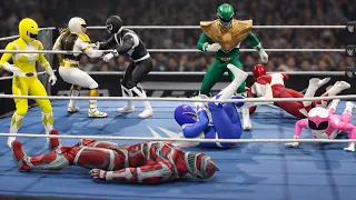 Mighty Morphin Power Rangers Battle Royal in WWE! INSANE Elimination Match (WWE 2K)