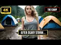 Lagu AI american lookbook girl 4k  beautiful sexy angel at the camp after scary storm ai art