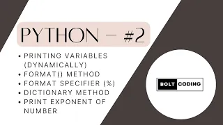 Python - Printing Variables format method Dictionary Approach Format Specifier method
