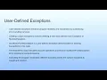 User-Defined Exceptions Lecture 25 Exception Handling-III