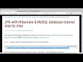 JPA With Hibernate and MySql beginner tutorial
