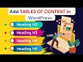 How to Add Tables of Content in WordPress Post or Pages - 2025