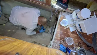 ⛵️ Hurricane damaged catamaran. Deep in the keel… Ep601