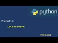 Python Lecture 14 List its methods