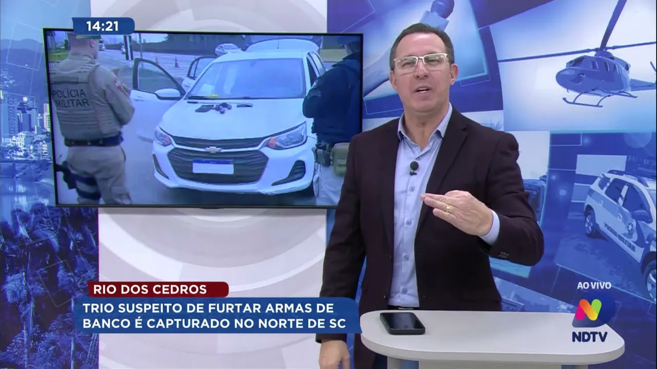 Trio suspeito de furtar armas de banco é capturado no Norte de SC