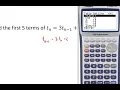 Using a calculator with recurrence relations