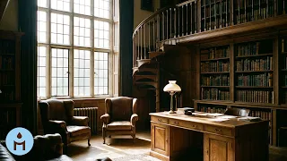 Rainy Autumn Library Dark Academia Ambience for Study, Reading & Relaxation