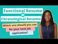 Functional Resume vs Chronological Resume - Which Is Best For You