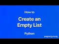 Python - Create Empty List