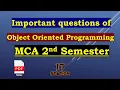 object oriented programming important questions mca second semester 2025