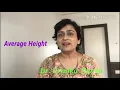 What is AVERAGE STANDARD HEIGHT in India Watch NOW Dr Urmika Thoria