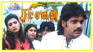 ratchagan tamil movie scenes sushmita sen tricks nagarjuna nagarjuna chases sushmita sen