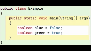 Java Booleans 1 Creating two boolean variables