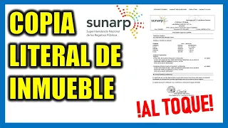Copia literal SUNARP en línea AL TOQUE |¿Cómo solicitar COPIA LITERAL de un inmueble?