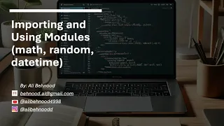 15 Importing and Using Modules math random datetime - Python Crash Course