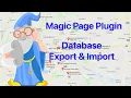 Magic Page Plugin Training Basic Features - Database Export And Import