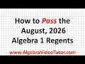 How to Pass the August 2026 Algebra 1 Regents