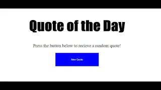 Random Quote Generator Vanilla Javascript HTML CSS
