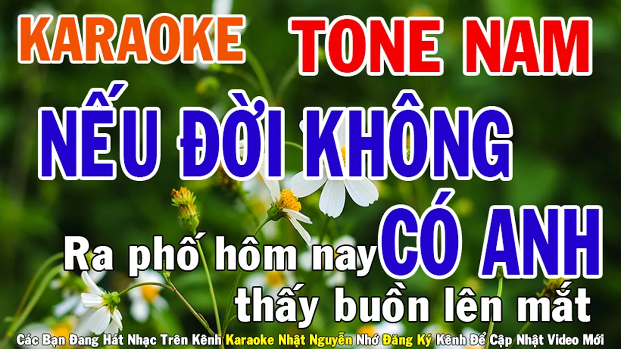 Nếu Đời Không Có Anh Karaoke Tone Nam Nhạc Sống - Phối Mới Dễ Hát - Nhật Nguyễn