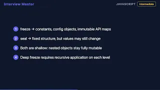 Object freeze vs Object seal JS Interview Answer