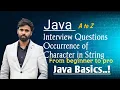 Occurrence Of Each Character In String In Java HINDI Java Interview Question
