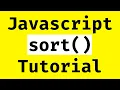 Javascript Array Sort Tutorial