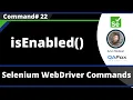 isEnabled Command - Selenium WebDriver