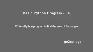 EP 04 Language Python Basic Program I go2collage