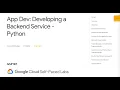 App Dev Developing a Backend Service - Python Qwiklabs