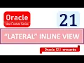 Oracle 12c new feature Oracle LATERAL Inline View from 12 1 onwards