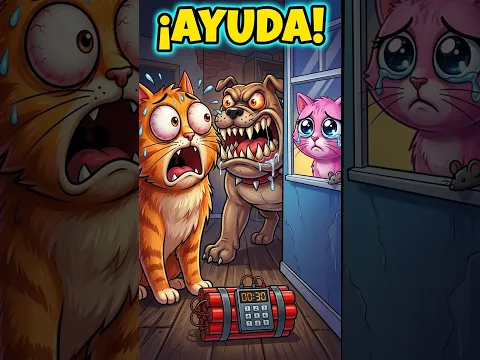 Romeo vs Tybalt: ¿Podrá el gato burlar al perro guardián? 🐱🐶🔥 #shorts #interactivo