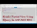 How To Render Partial View Using jQuery In ASP NET C