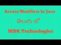 Java Access modifiers in telugu