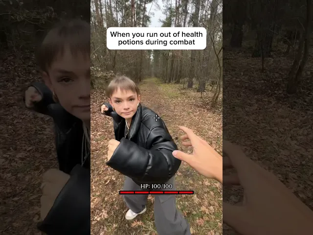 When you run out of health potions during combat