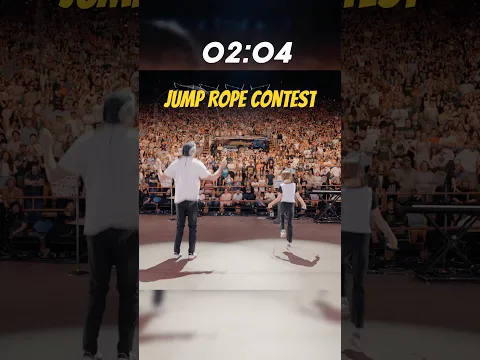 Jump rope contest on stage