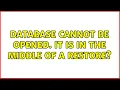 Database cannot be opened It is in the middle of a restore 2 Solutions