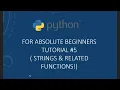 String Slicing and other functions in Python Python tutorials for beginners Python Tutorials