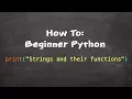 How To Beginner Python - Part 3