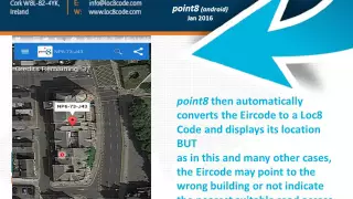 Using point8 android to convert an Eircode to a Loc8 Code