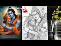 Lord Ram and Hanuman Drawing Outline Hanuman ji Drawing Shree Ram Ji Drawing Ram Navami Drawing