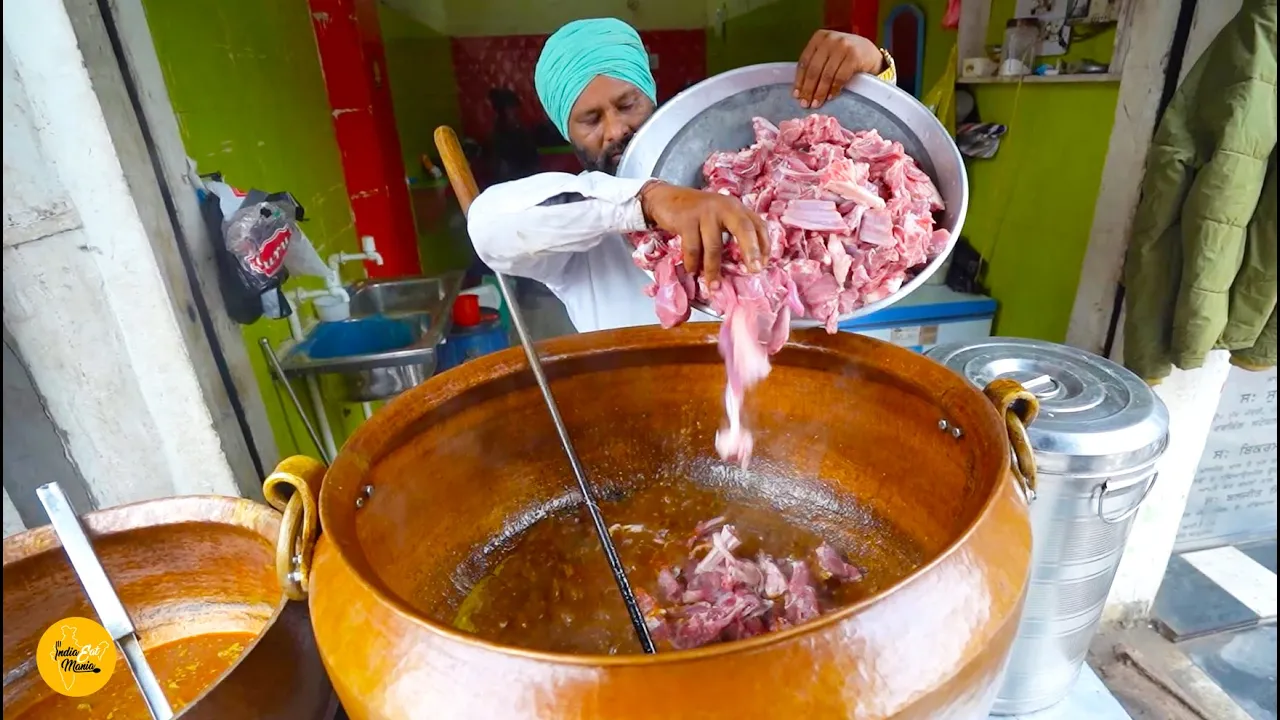 Bulk Making of Desi Mutton Curry In Amritsar Rs. 150/- Only l Punjab Street Food