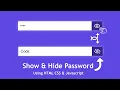 Password show hide toggle Javascript