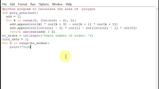 python program to Calculate the area of polygon